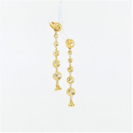 Tiered Gold Bead Drop Earrings - 1