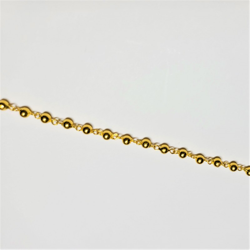 Hollow yellow gold bead bracelet - 1