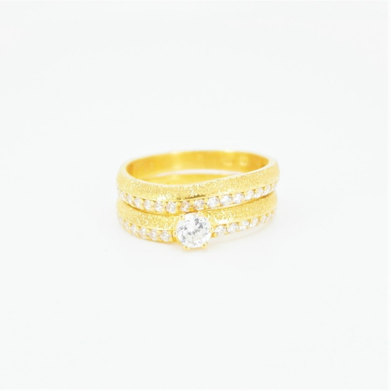 22ct Bridal Ring Set - DMS-R56 - 1