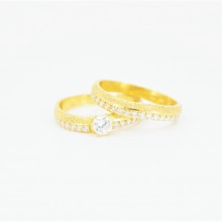 22ct Bridal Ring Set - DMS-R56 - 3