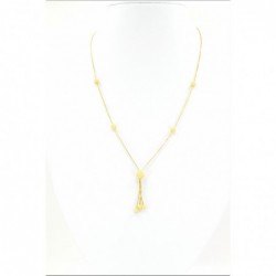 Frosted Gold Bead Necklet - DMS-15-CP60 - 2