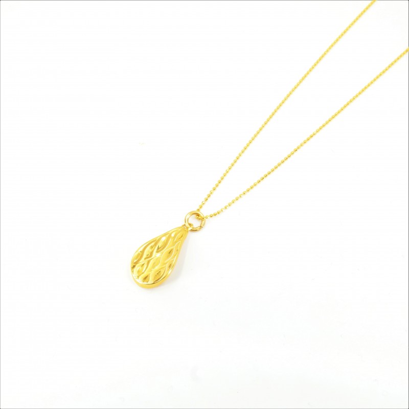 Laser etched Drop Pendant with a Fine Bead Chain - DMS-2-CP31 - 1