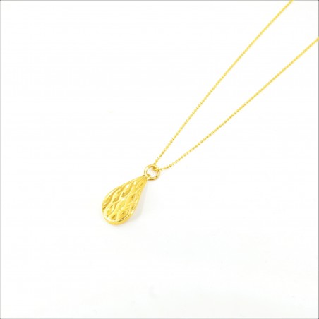 Laser etched Drop Pendant with a Fine Bead Chain - DMS-2-CP31 - 1