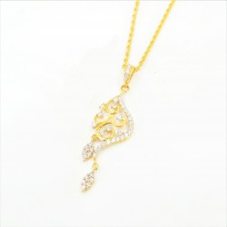 Fancy C/Z Pendant on a Rope Chain - DMS-4-CP60 - 1
