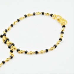 Pair of Black and Gold Bead Baby Bracelets - DMS-C1-B32 - 2