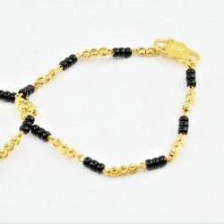 Pair of Black and Gold Bead Baby Bracelets - DMS-C3-B36 - 2