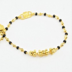 Pair of Black and Gold Bead Baby Bracelets - DMS-C5-B47 - 2