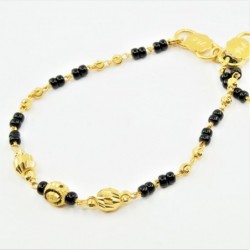 Pair of Black and Gold Bead Baby Bracelets - DMS-C7-B42 - 2
