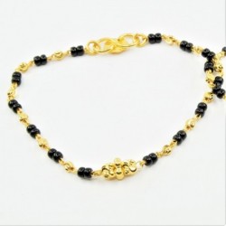 Pair of Black and Gold Bead Baby Bracelets - DMS-C8-B39 - 2