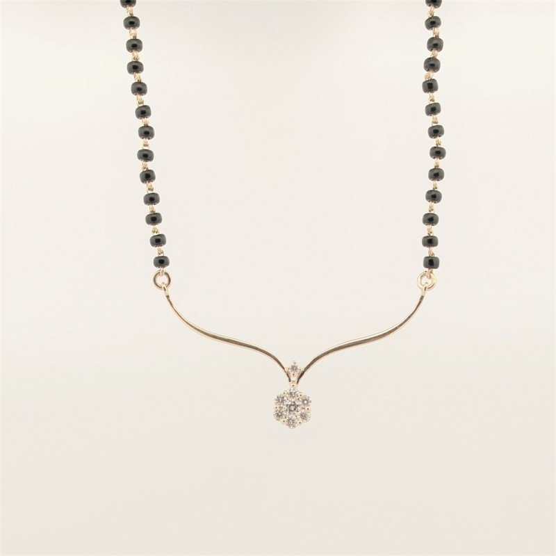 Delicate Diamond Mangalsutra Necklace - TZ4760 - 1
