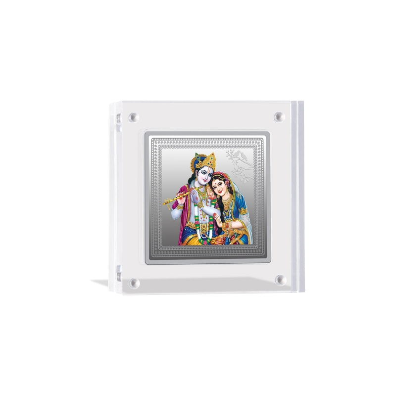 RADHA AND LORD KRISHNA (999.9) 50 GM SILVER SQUARE - 2