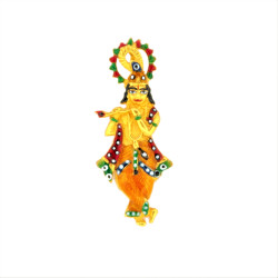 Beautifully Enamelled Lord Krishna Pendant - 1