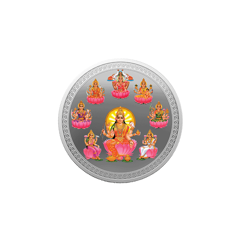 50 gm Ashta Lakshmi Silver Coin of 999.9 - 1