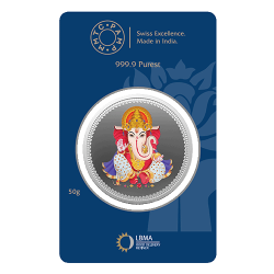 50 gm Lord Ganesha Silver Coin of 999.9 - 3