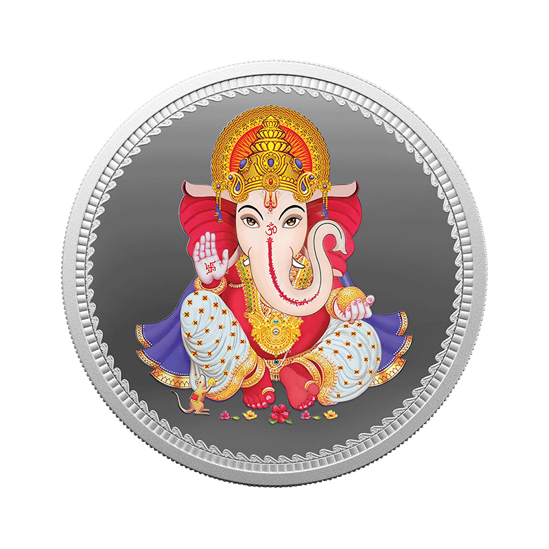 50 gm Lord Ganesha Silver Coin of 999.9 - 1