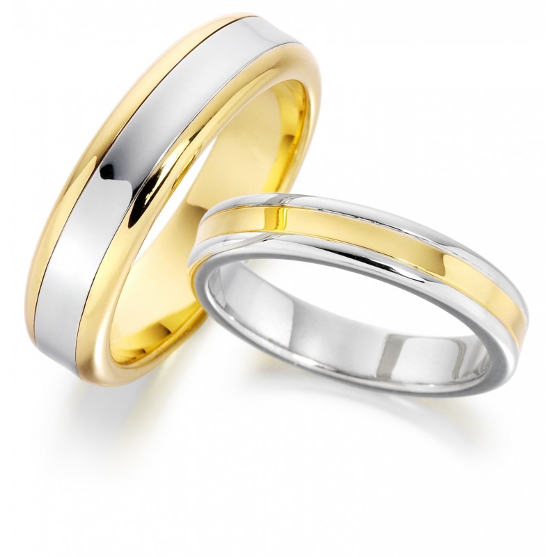 2-tone platinum gold wedding band - 1