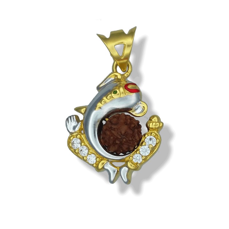 Two-tone Ganesh with Rudraksh Pendant