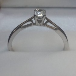 Ladies White Gold Round Diamond Simulant Ring