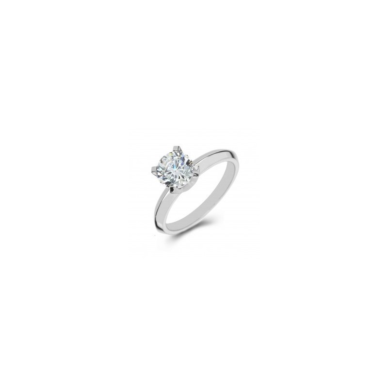 Platinum Solitaire with Shoulder Stones Engagement Ring.