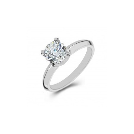 Platinum Solitaire with Shoulder Stones Engagement Ring.