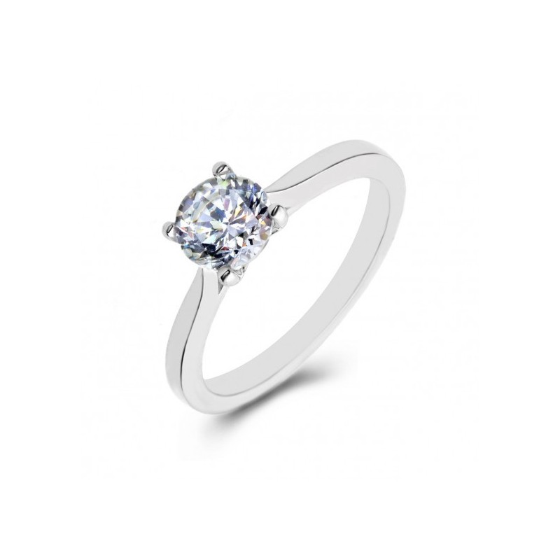 Platinum Solitaire, Split Shank, Open Gallery, 4-Claw Engagement Ring