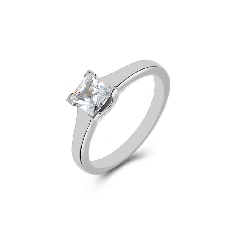 Platinum Solitaire, Princess Diamond Engagement Ring