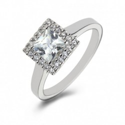 Platinum Solitaire, Princess Diamond Engagement Ring