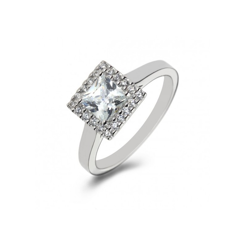 Platinum Solitaire, Princess Diamond Engagement Ring