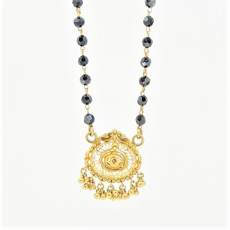 Crystal Bead Mangalsutra with Pendant