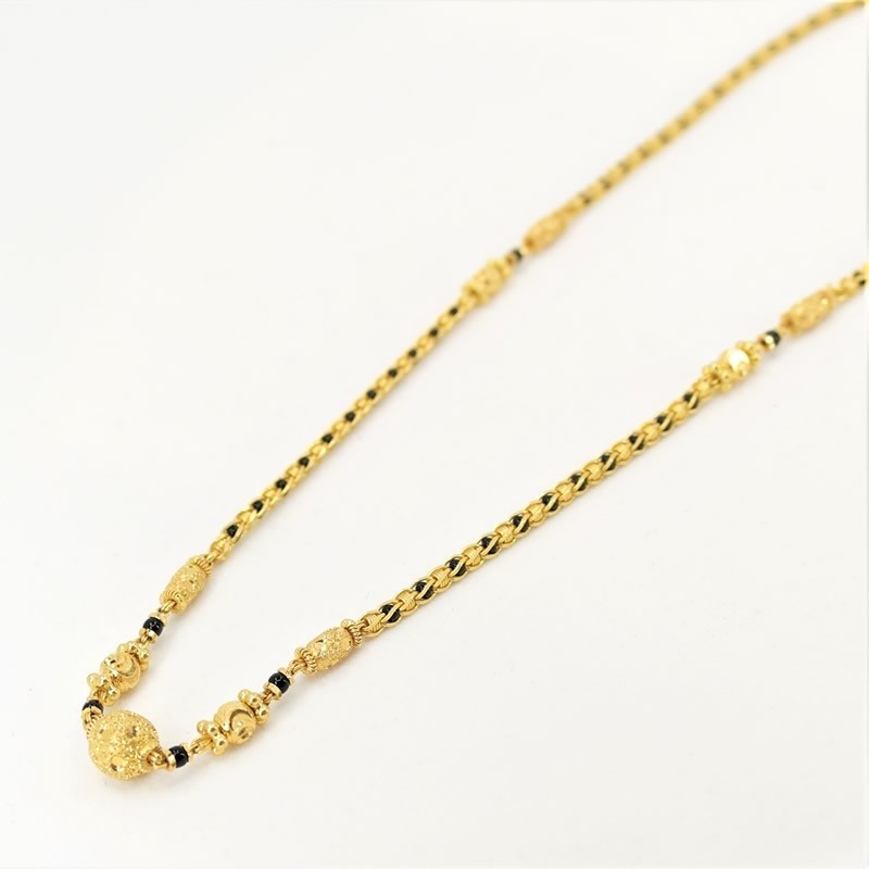 Encased Bead and C/Z Ball Pendant Mangalsutra - 1
