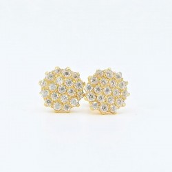Small Cubic Cluster Stud Earrings