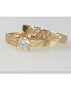 Ladies wedding and engagement ring sets in 22ct gold